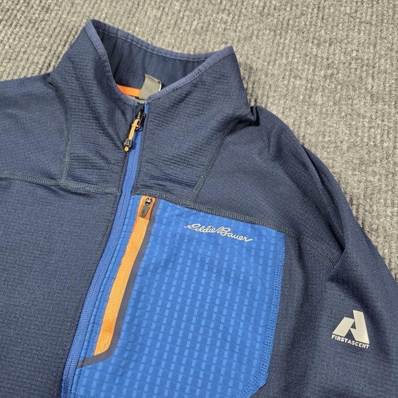 Eddie Bauer Pullover Mens Tall Large Blue FreeHeat First Ascent Half Zip Outdoor - Picture 1 of 12